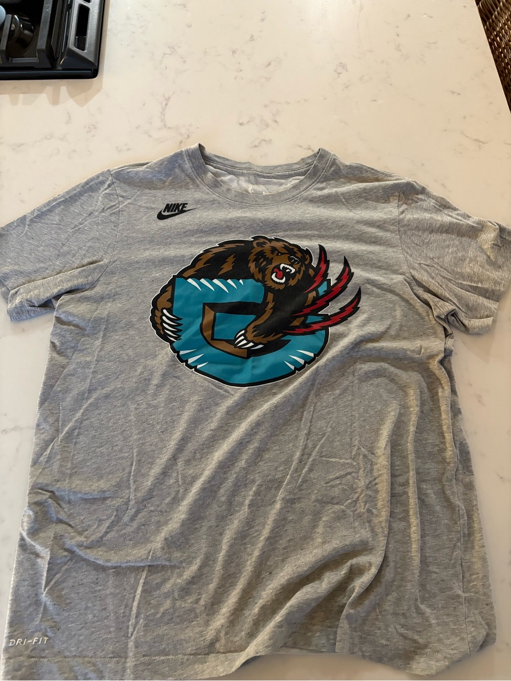 Nike Men's Gray Dri-FIT Memphis Grizzlies Throwback T-Shirt